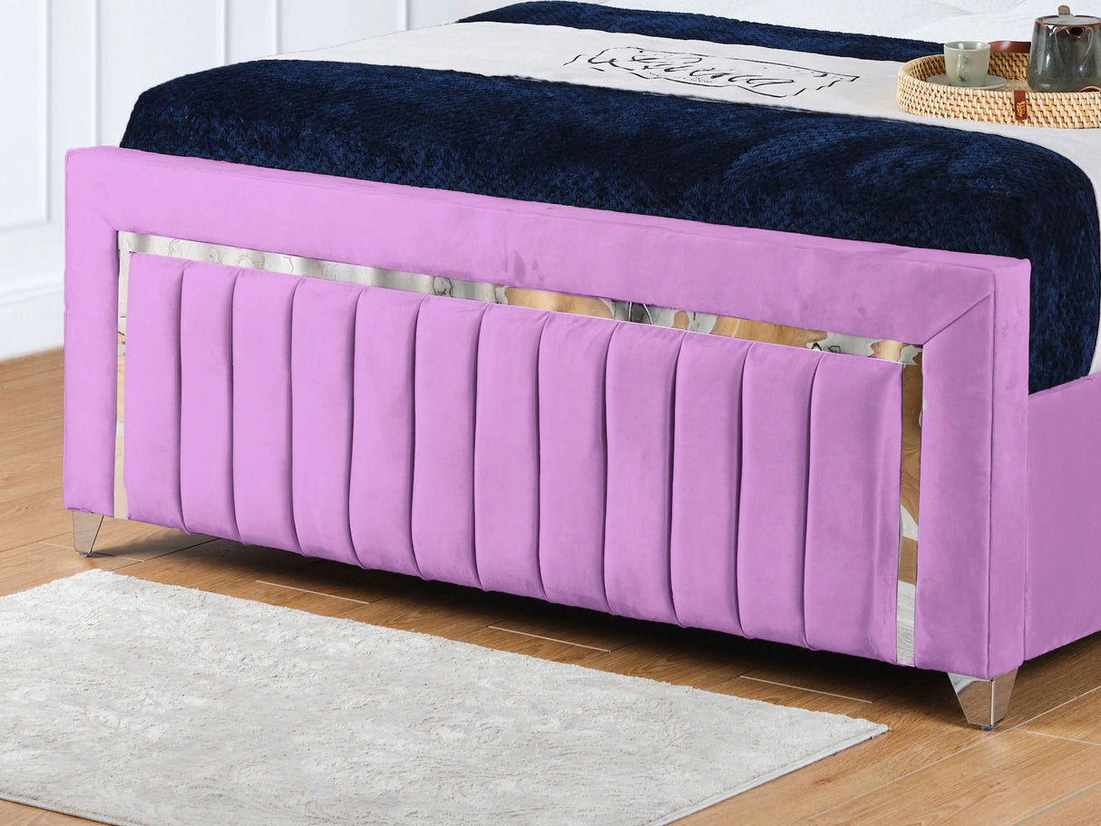 Chrome Edge Upholstered Bed