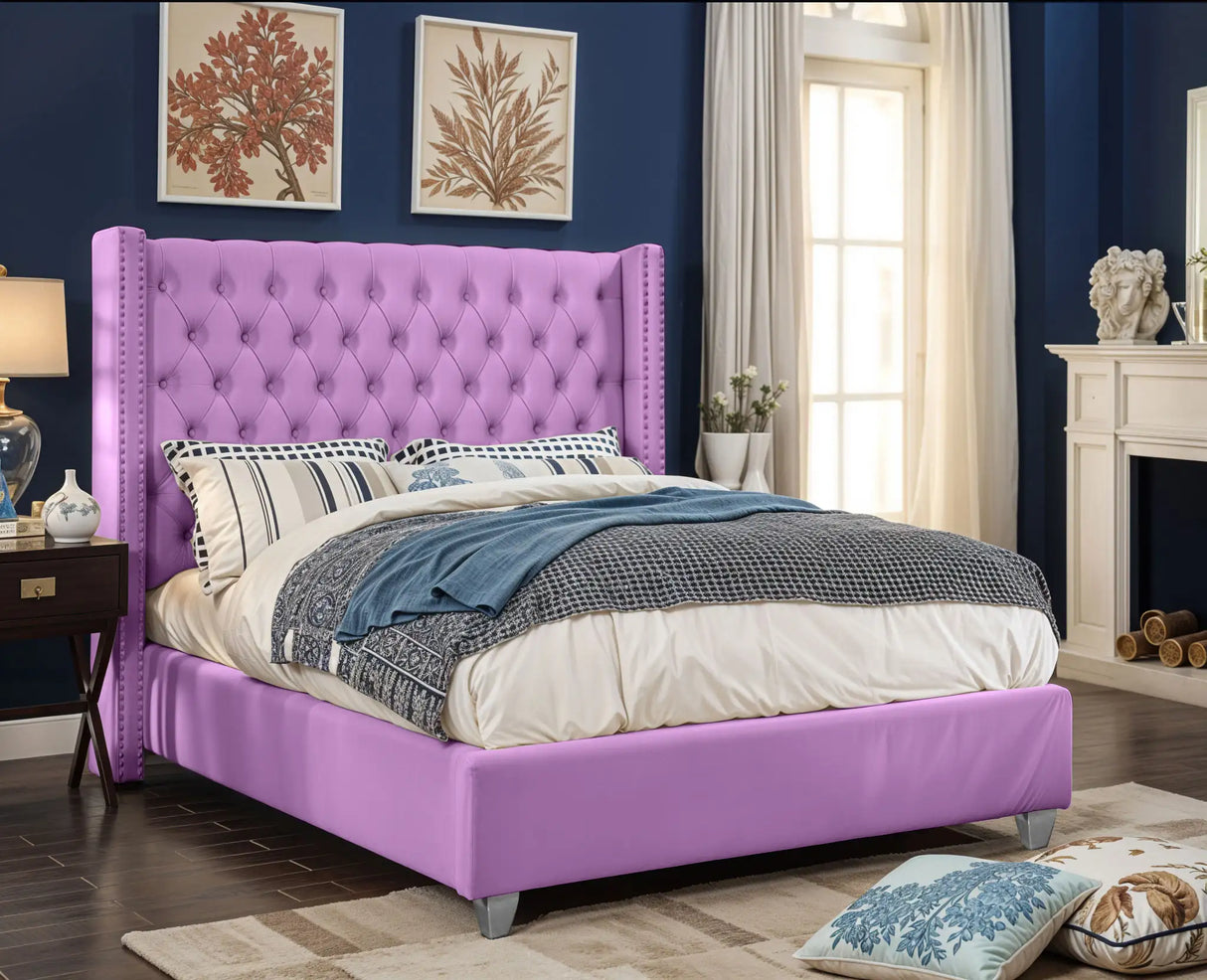 Chesterfield Wingback Upholstered Bed