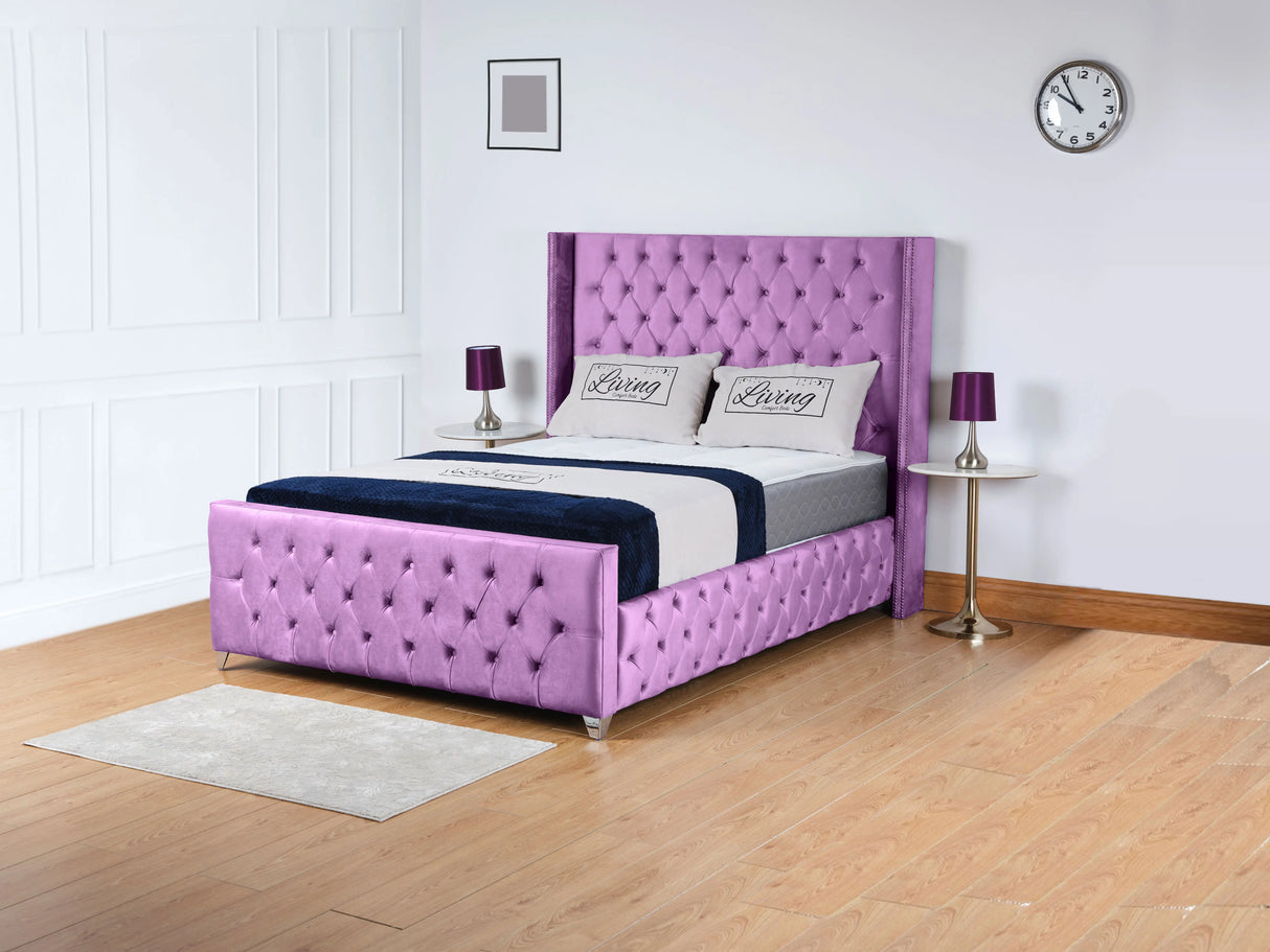 Kensington Wingback Upholstered Bed