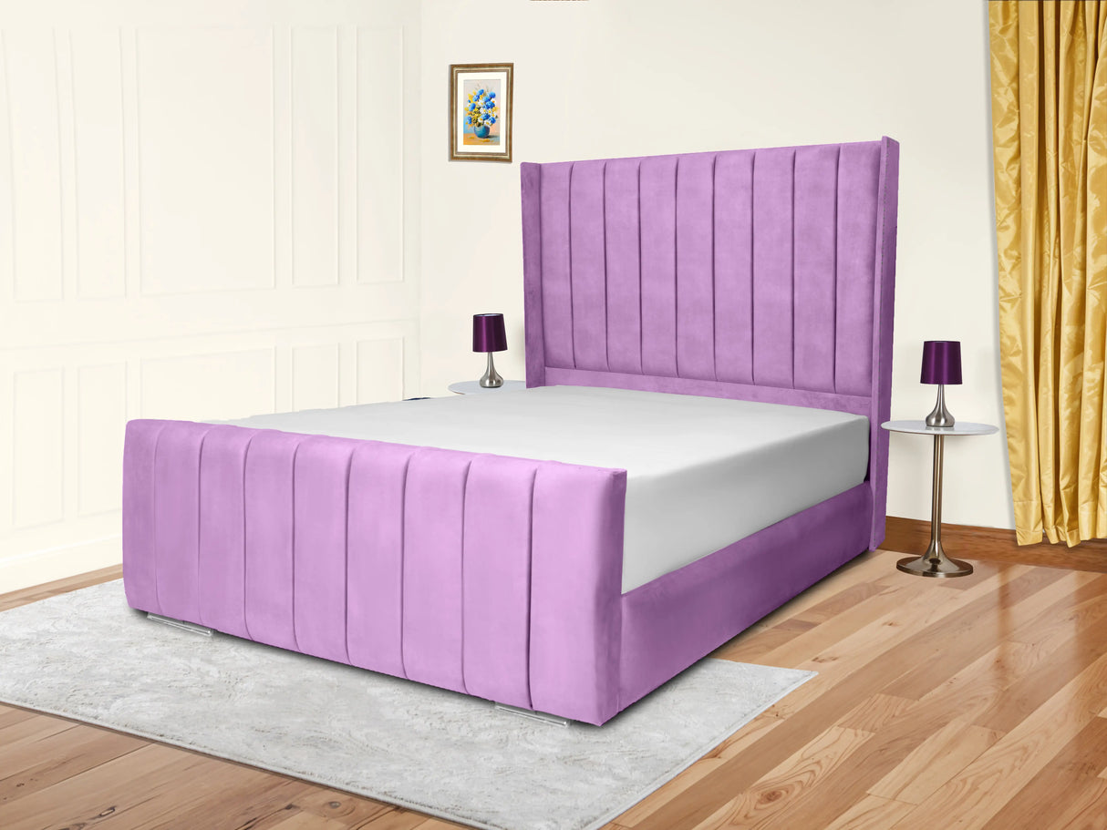 Sara Wingback Upholstered Bed