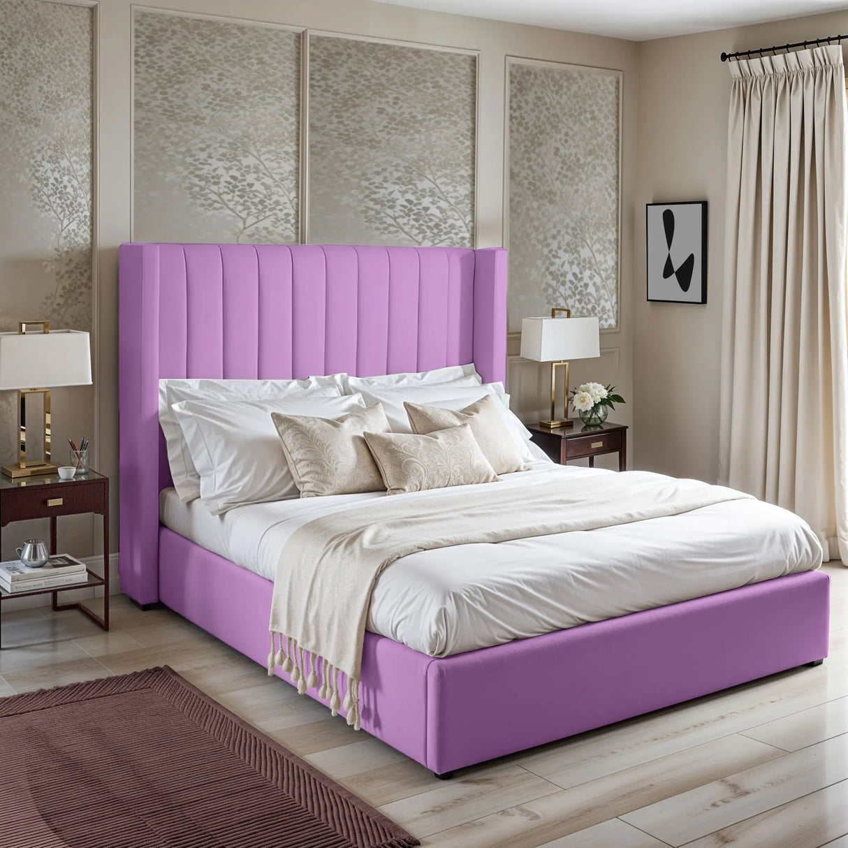 Barcelona Wingback Upholstered Bed
