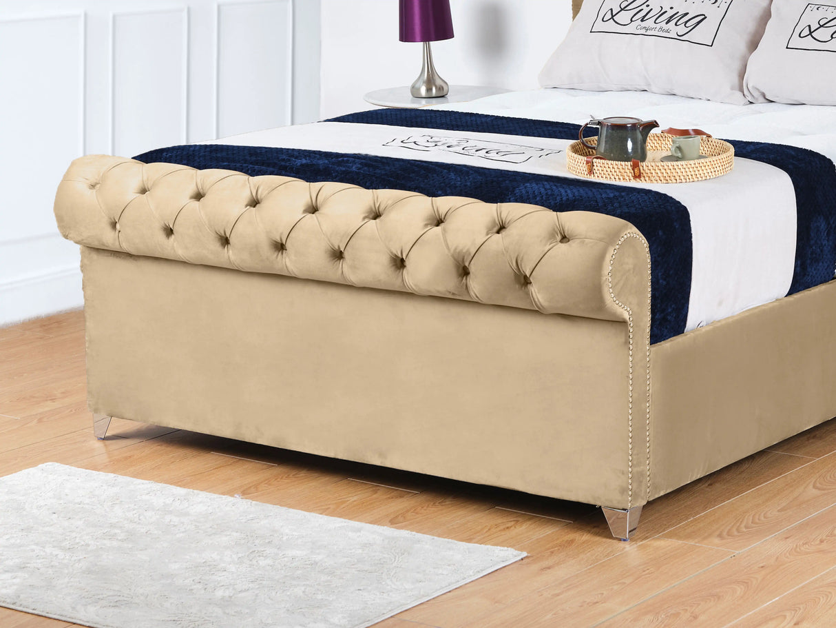Chesterfield Sleigh Upholstered Bed