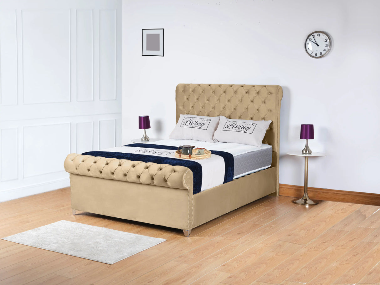 Chesterfield Sleigh Upholstered Bed