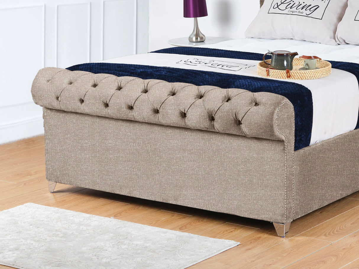 Chesterfield Sleigh Upholstered Bed