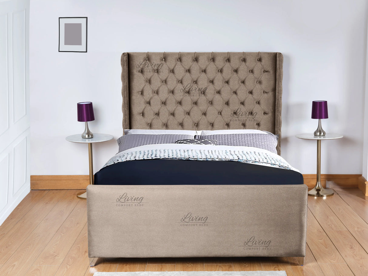 Monarch Wingback Upholstered Bed
