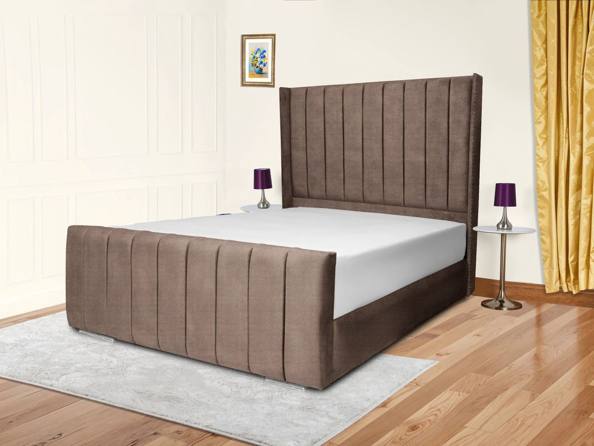 Sara Wingback Upholstered Bed