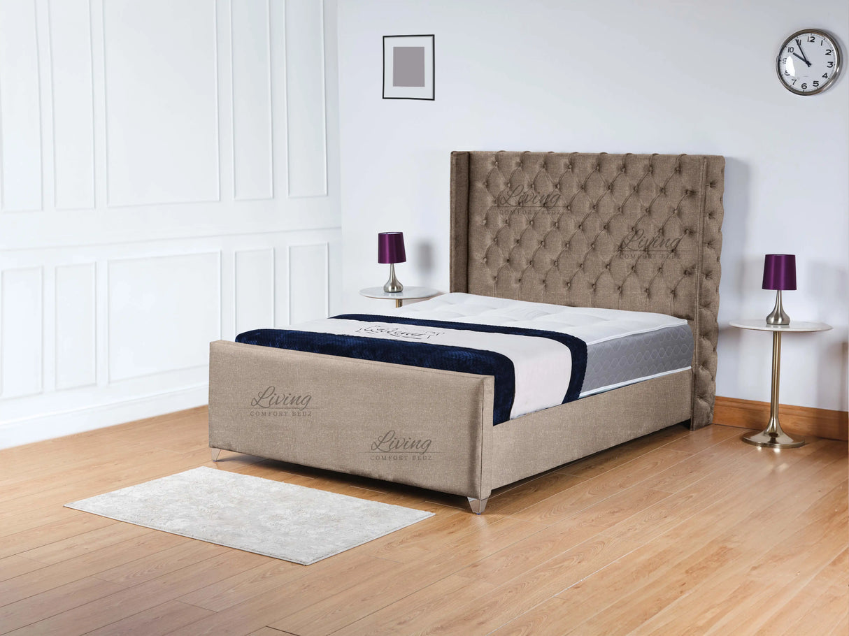 Monarch Wingback Upholstered Bed