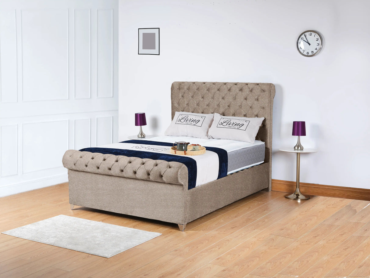 Chesterfield Sleigh Upholstered Bed