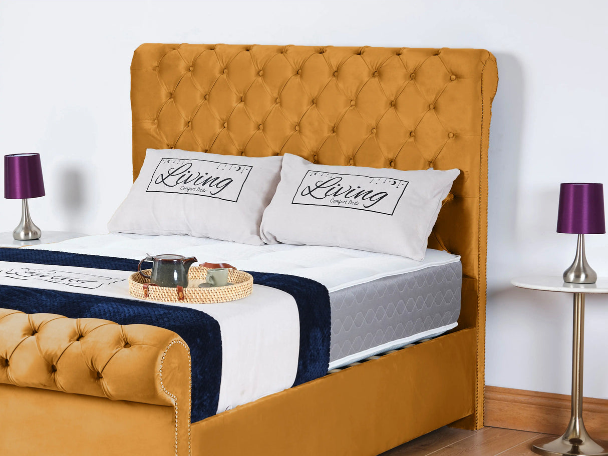 Chesterfield Sleigh Upholstered Bed