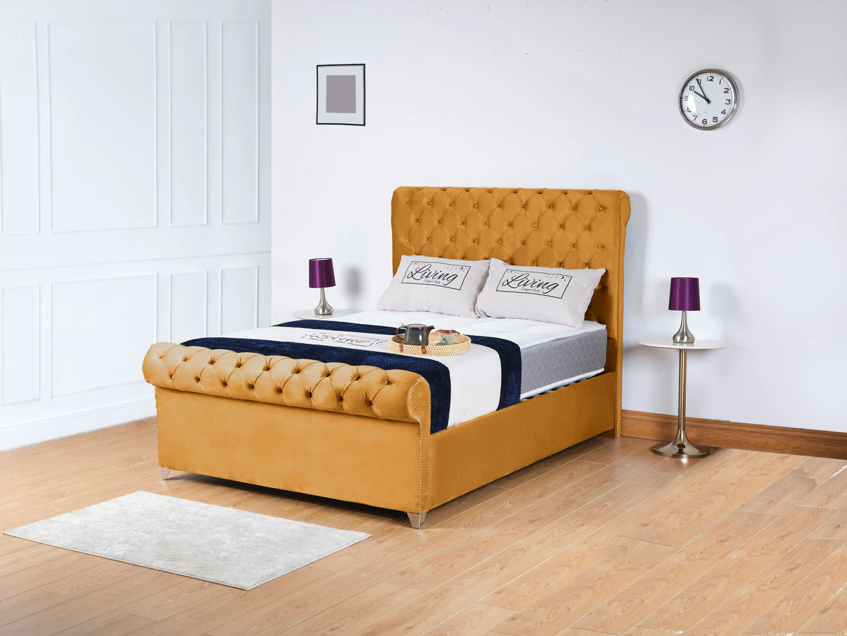 Chesterfield Sleigh Upholstered Bed