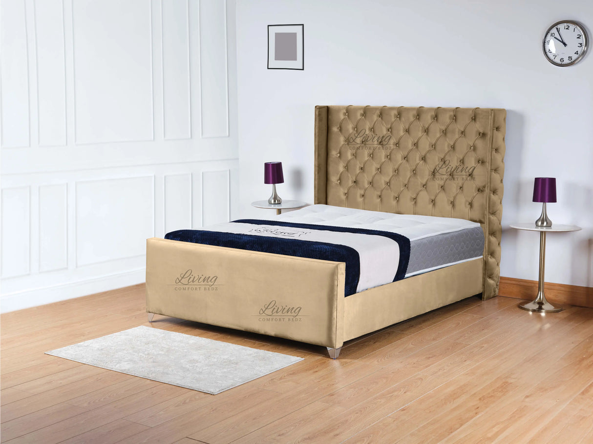 Monarch Wingback Upholstered Bed