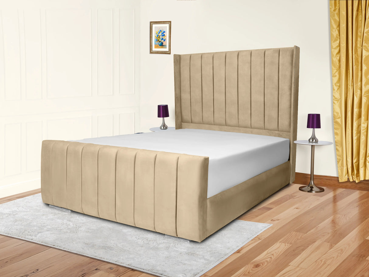 Sara Wingback Upholstered Bed
