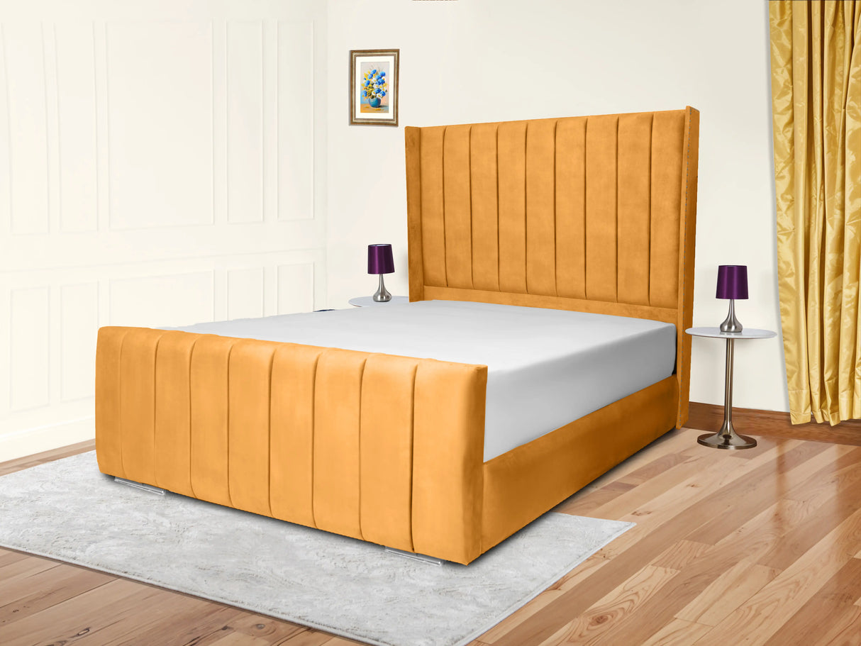 Sara Wingback Upholstered Bed