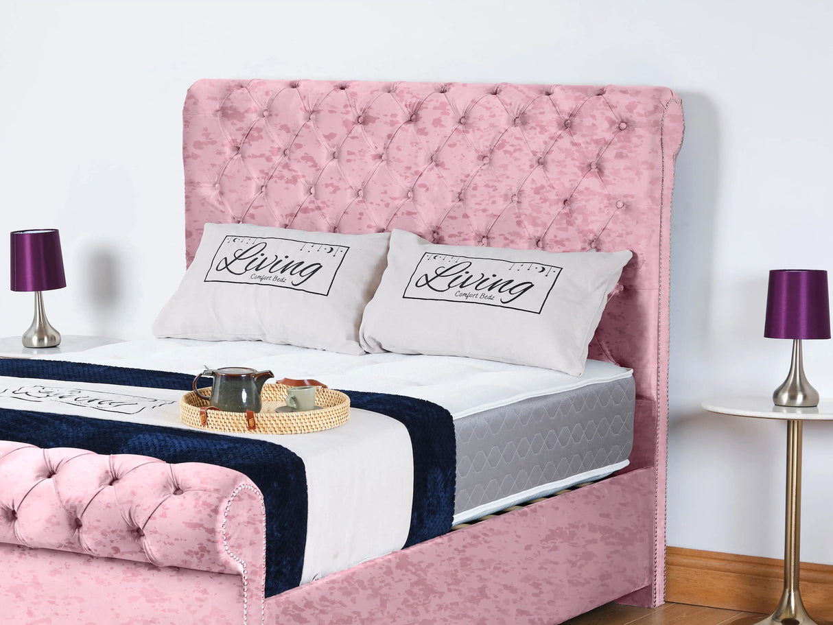 Chesterfield Sleigh Upholstered Bed