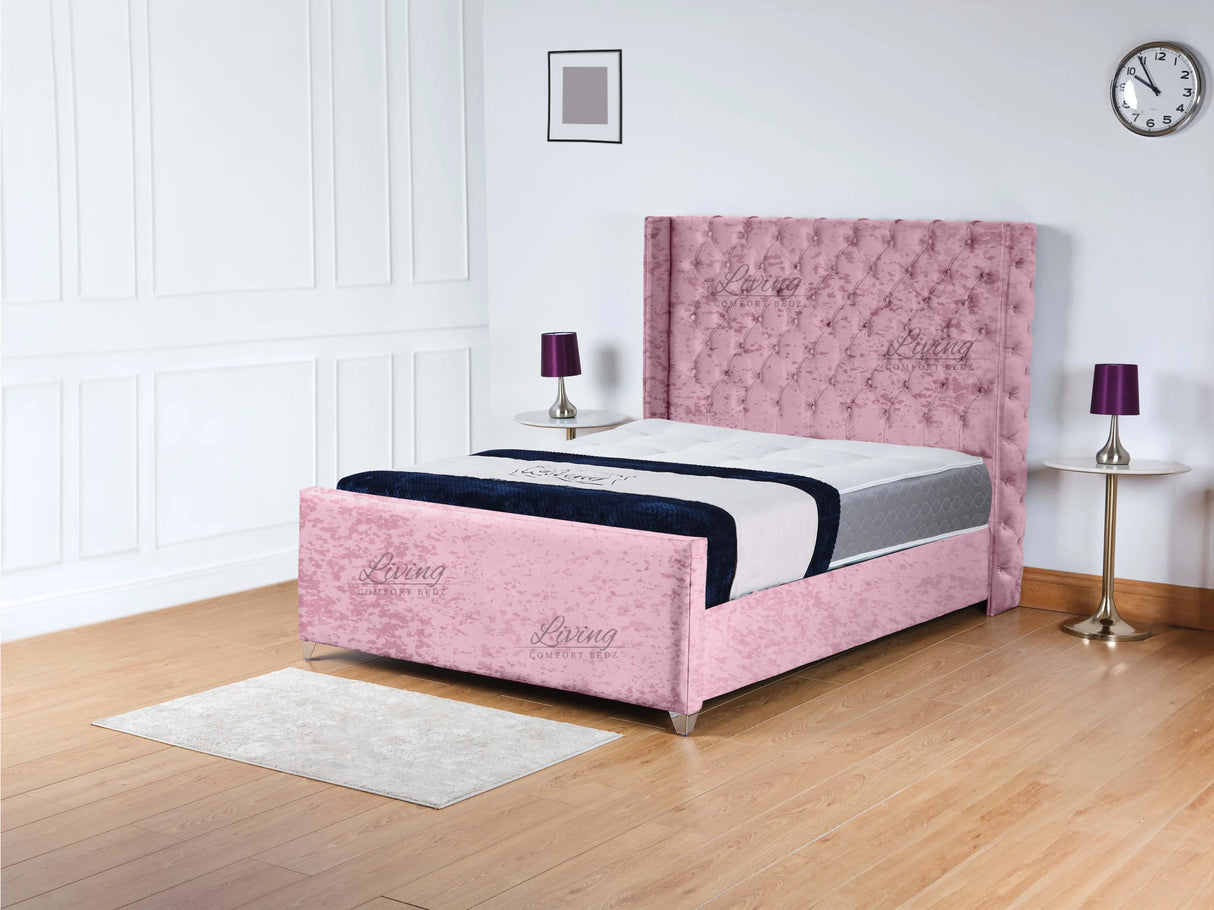 Monarch Wingback Upholstered Bed