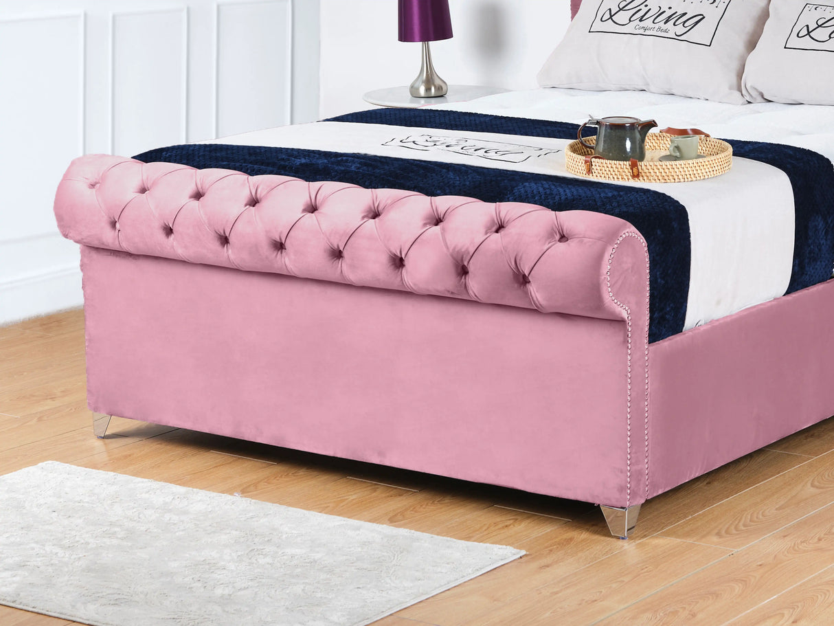 Chesterfield Sleigh Upholstered Bed