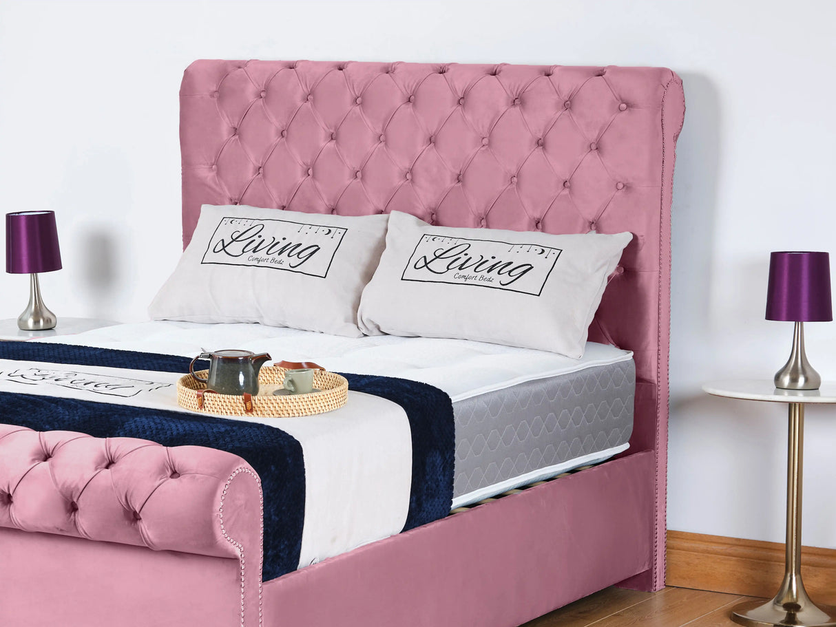 Chesterfield Sleigh Upholstered Bed