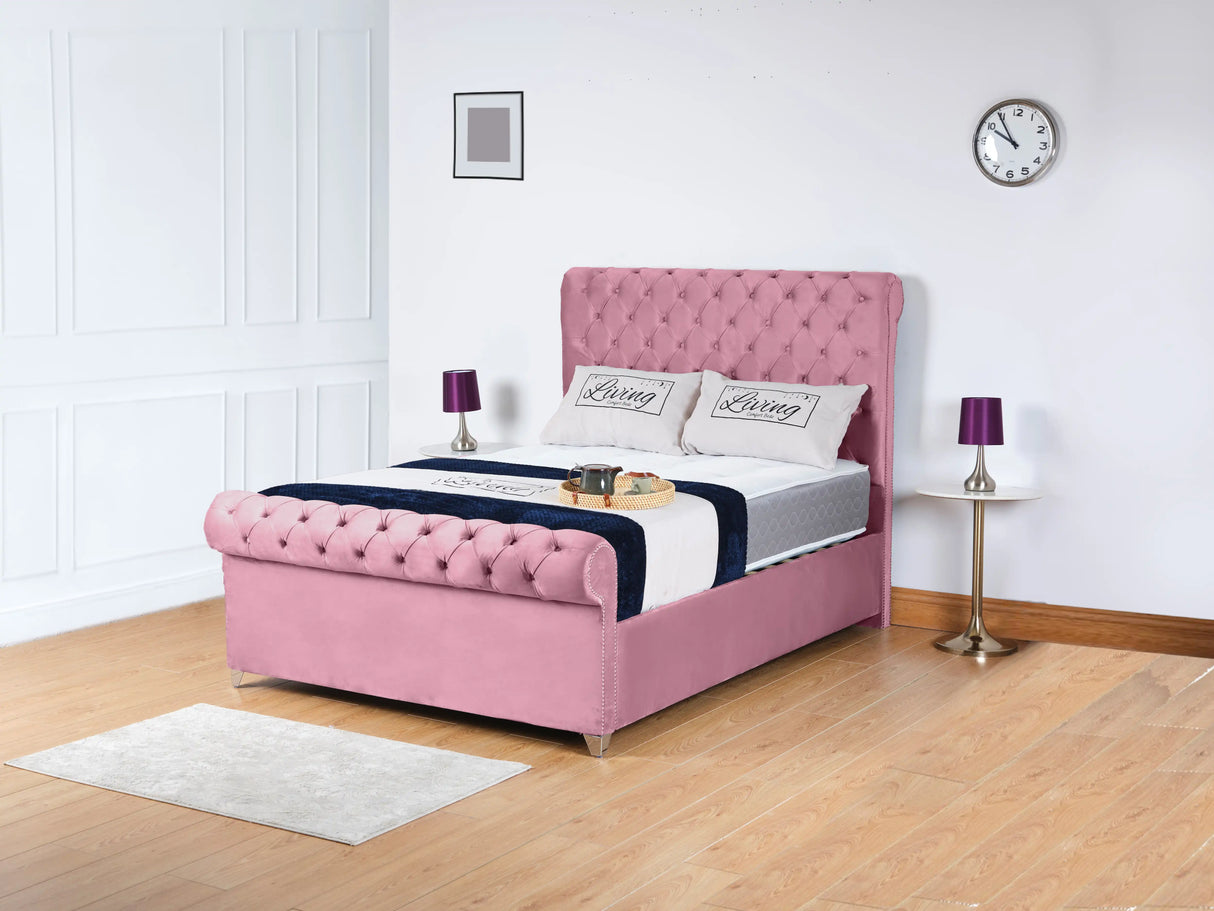 Chesterfield Sleigh Upholstered Bed