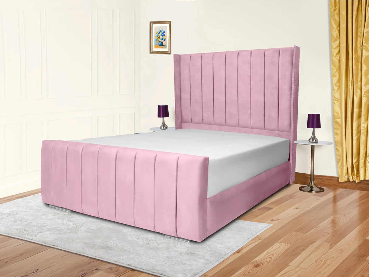 Sara Wingback Upholstered Bed