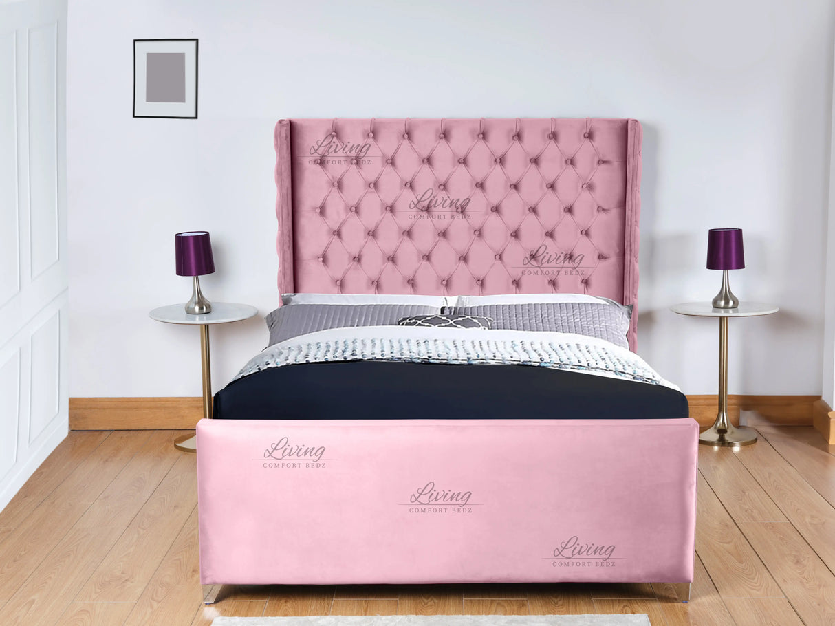 Monarch Wingback Upholstered Bed