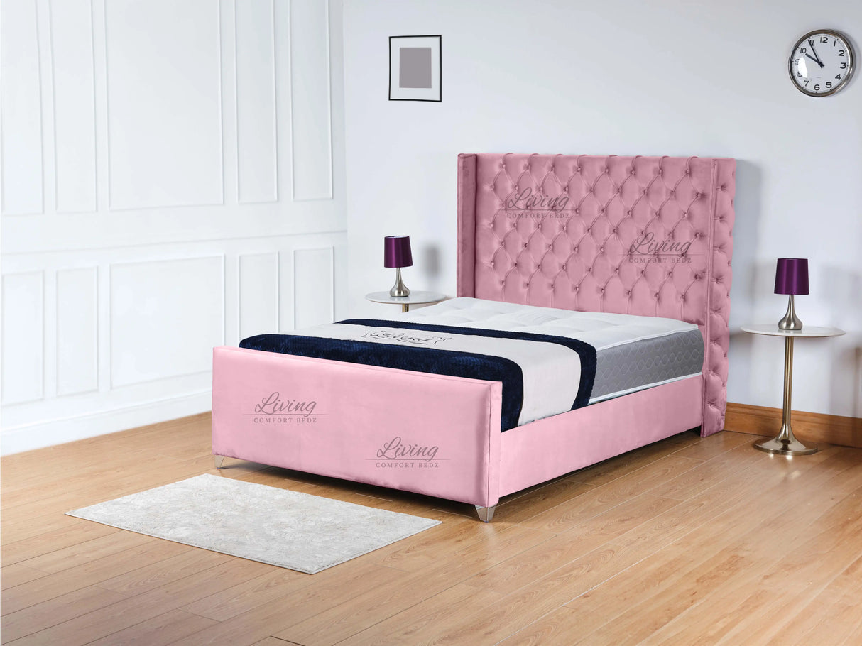Monarch Wingback Upholstered Bed