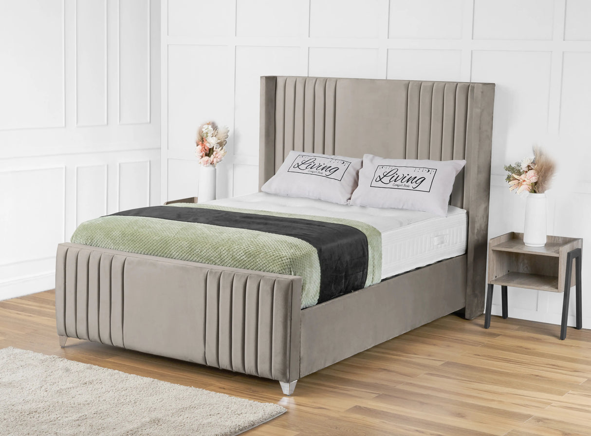 Elise Wingback Upholstered Bed
