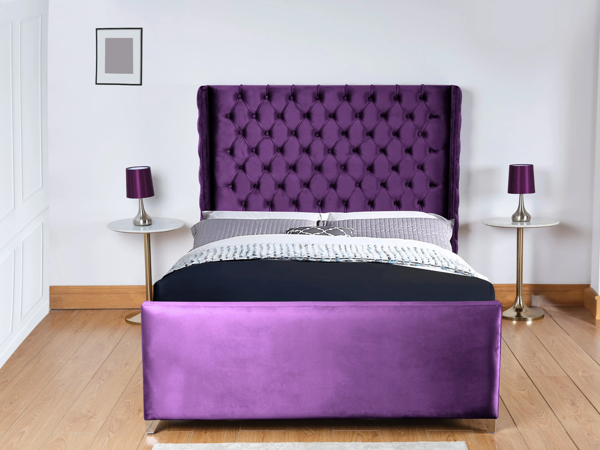 Monarch Wingback Upholstered Bed