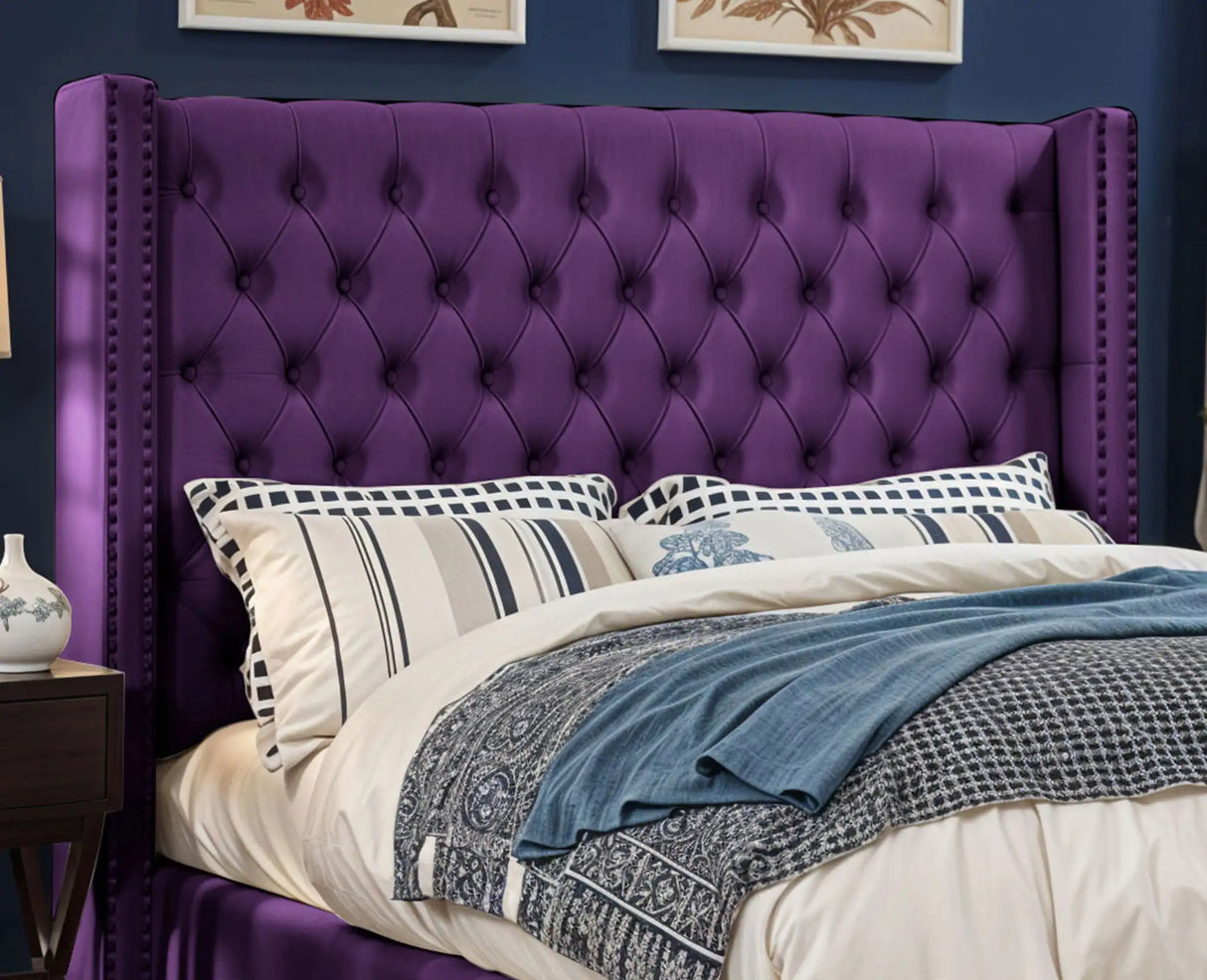 Chesterfield Wingback Upholstered Bed
