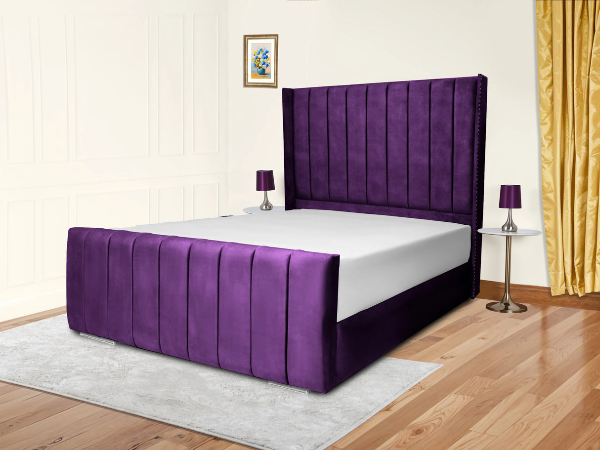 Sara Wingback Upholstered Bed