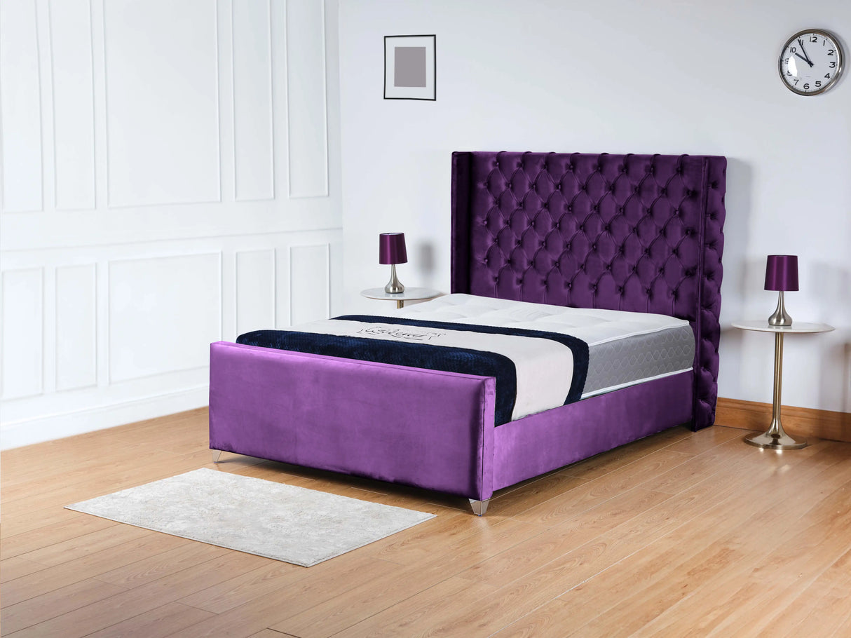 Monarch Wingback Upholstered Bed