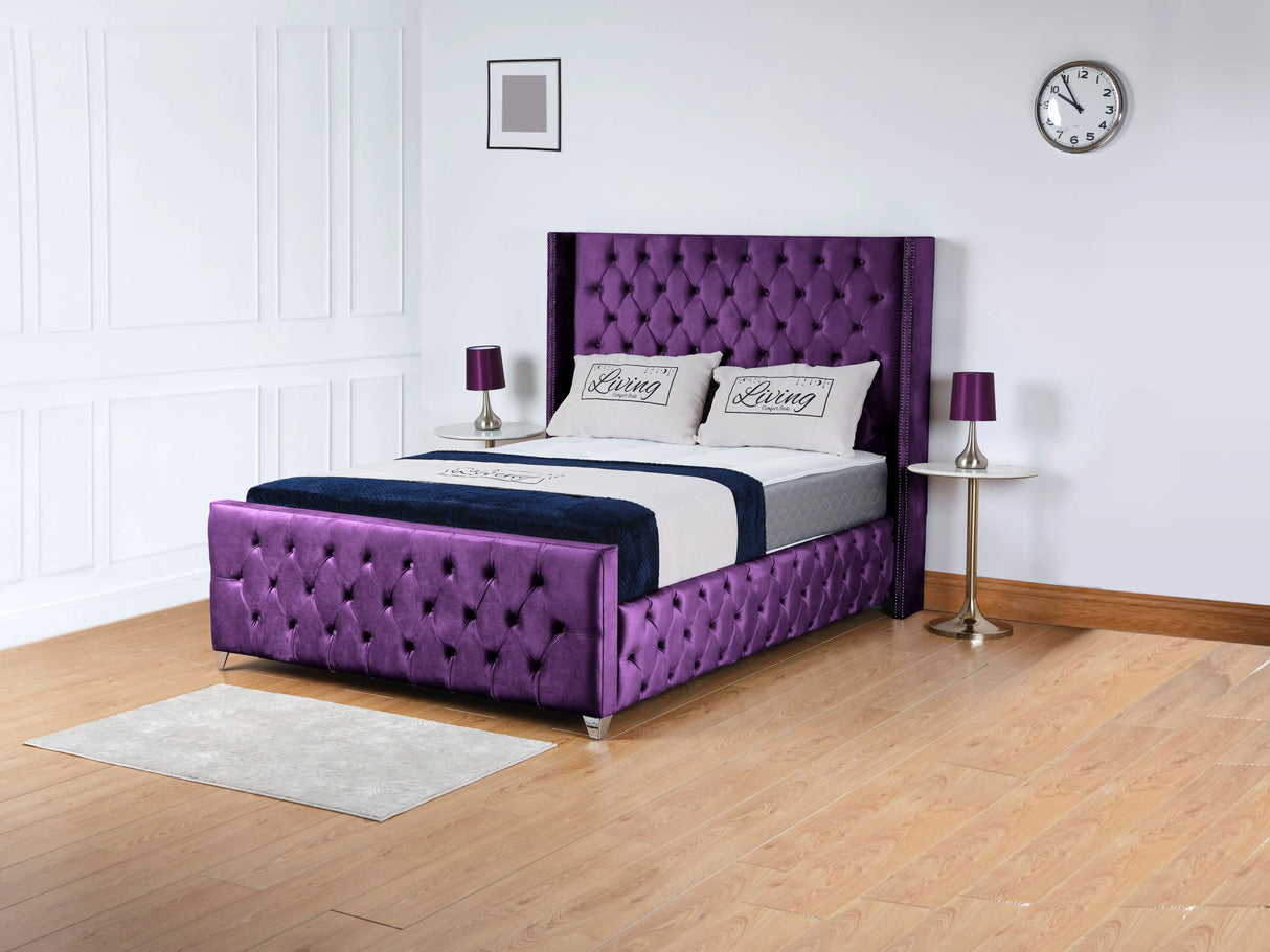 Kensington Wingback Upholstered Bed