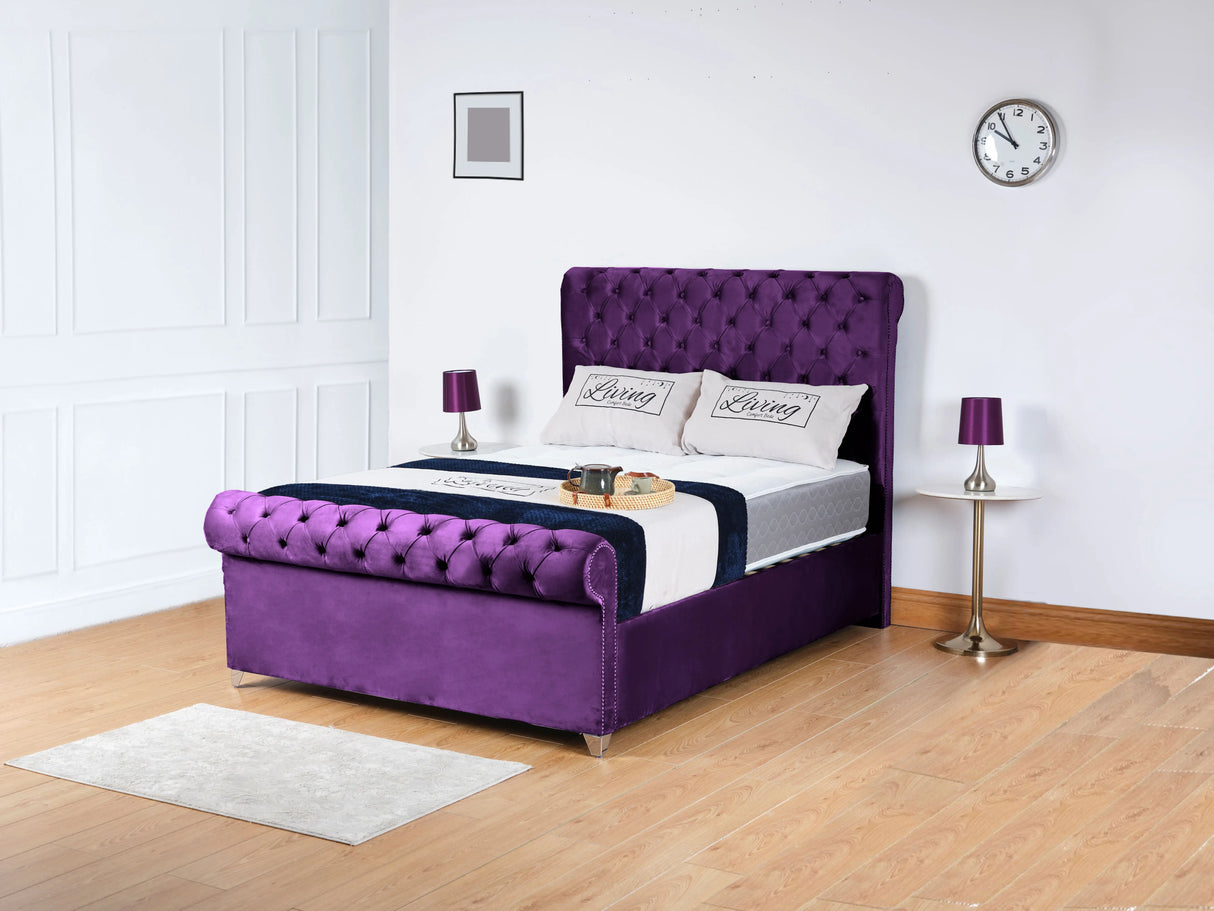 Chesterfield Sleigh Upholstered Bed