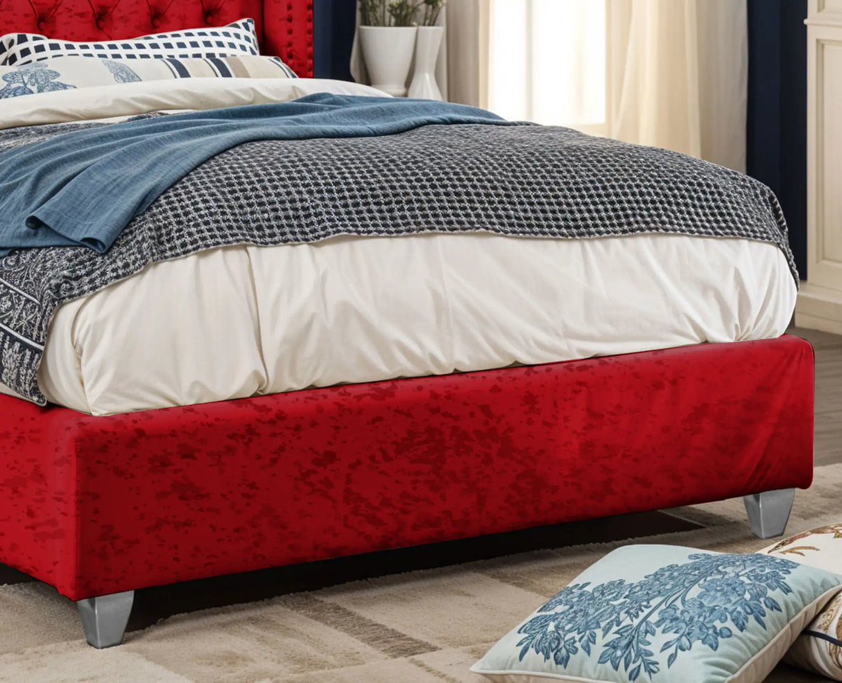 Chesterfield Wingback Upholstered Bed