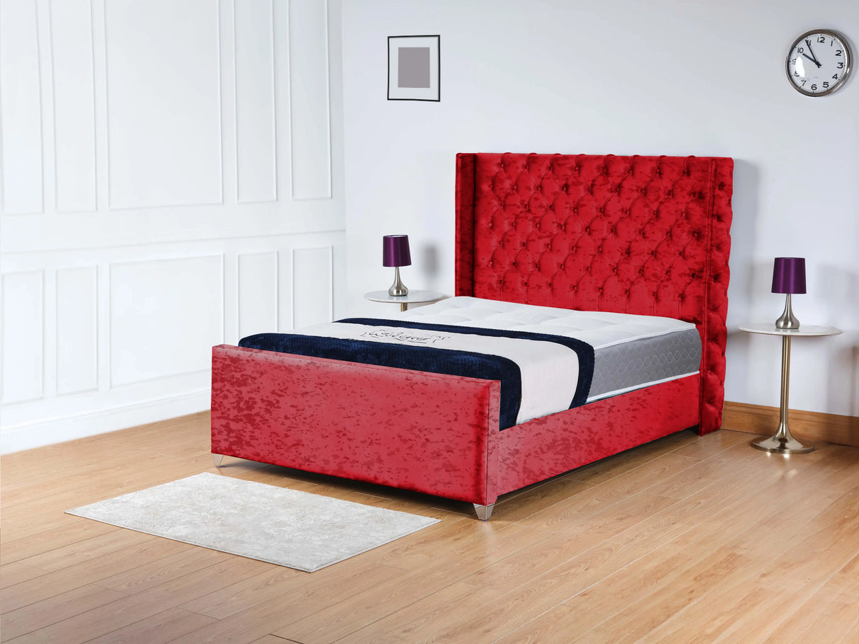 Monarch Wingback Upholstered Bed