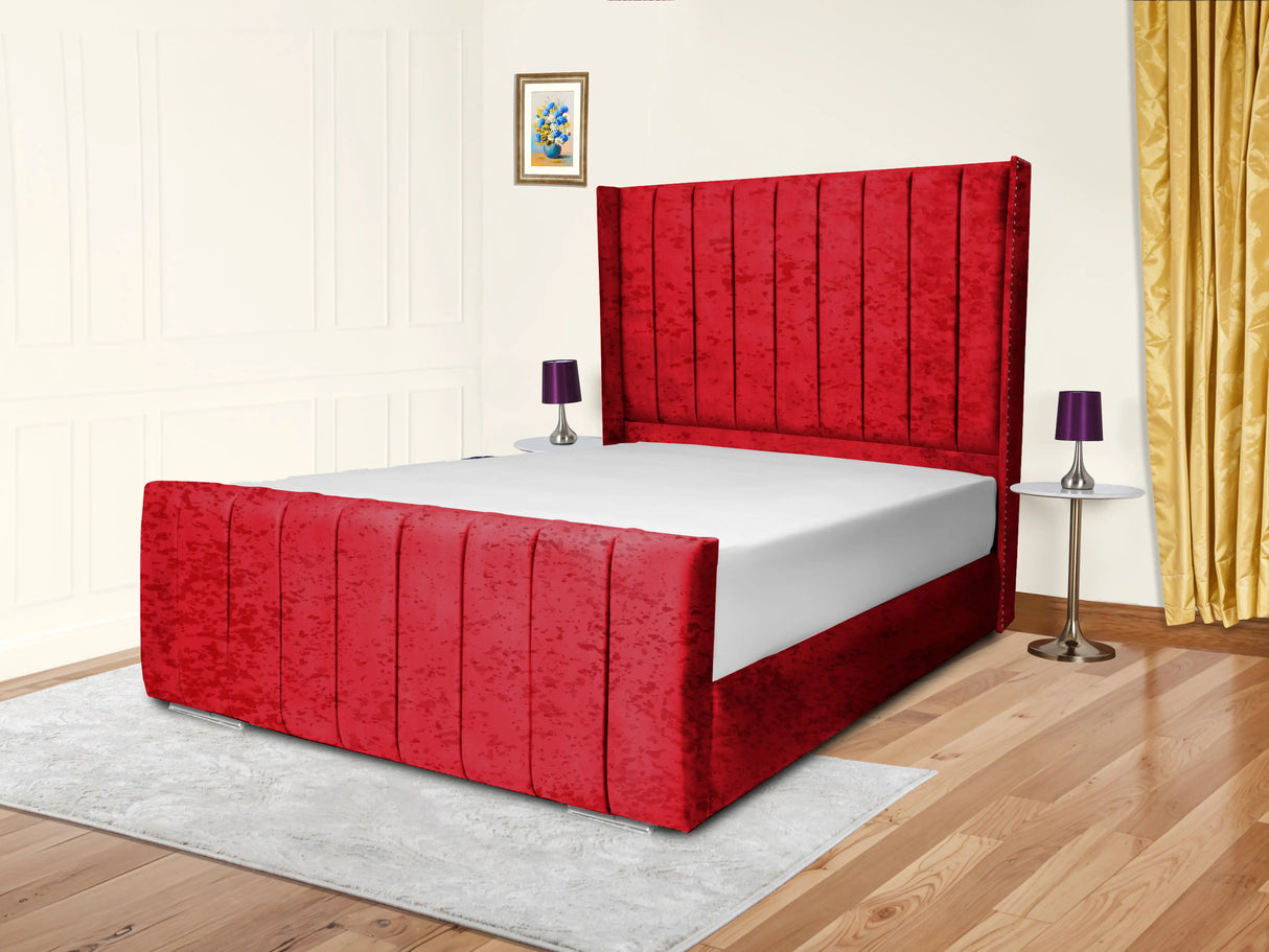 Sara Wingback Upholstered Bed