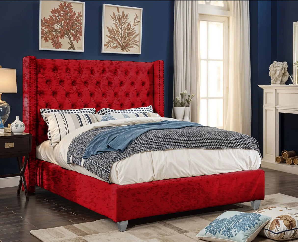 Chesterfield Wingback Upholstered Bed