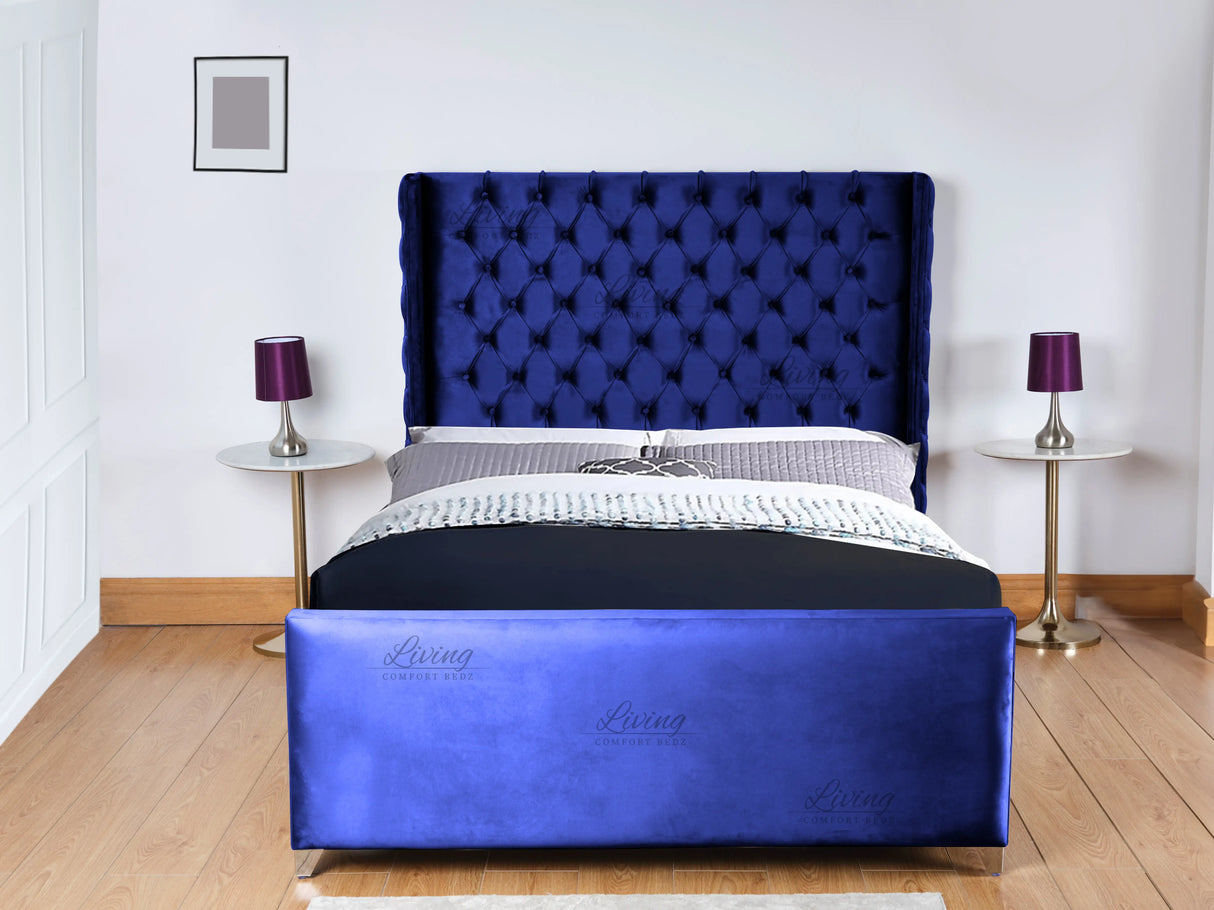 Monarch Wingback Upholstered Bed