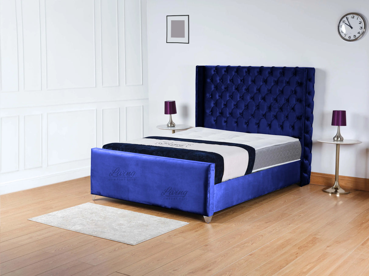 Monarch Wingback Upholstered Bed