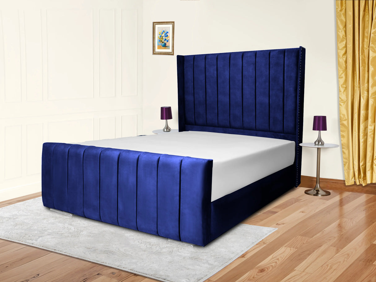 Sara Wingback Upholstered Bed