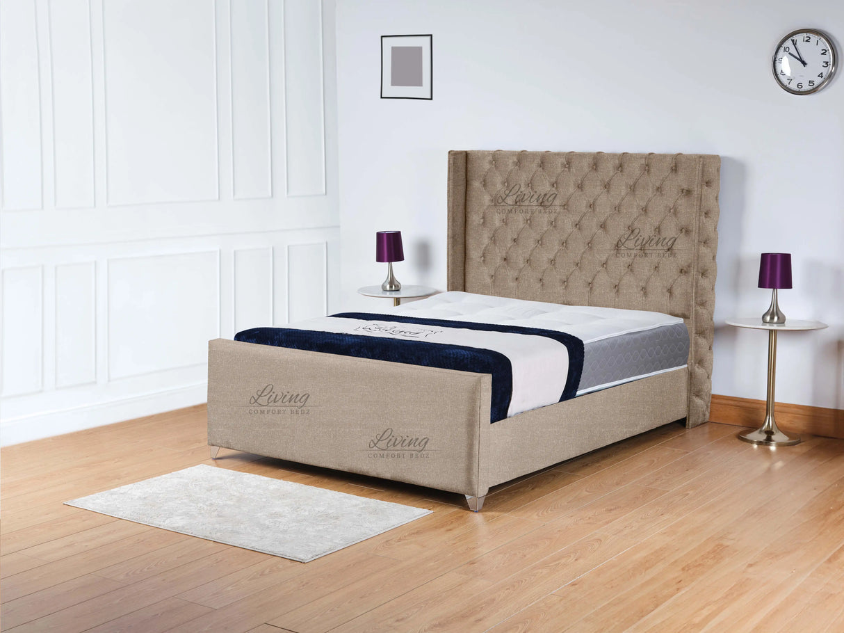 Monarch Wingback Upholstered Bed