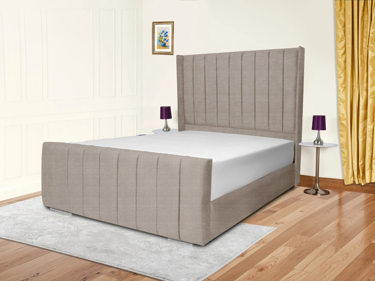 Sara Wingback Upholstered Bed