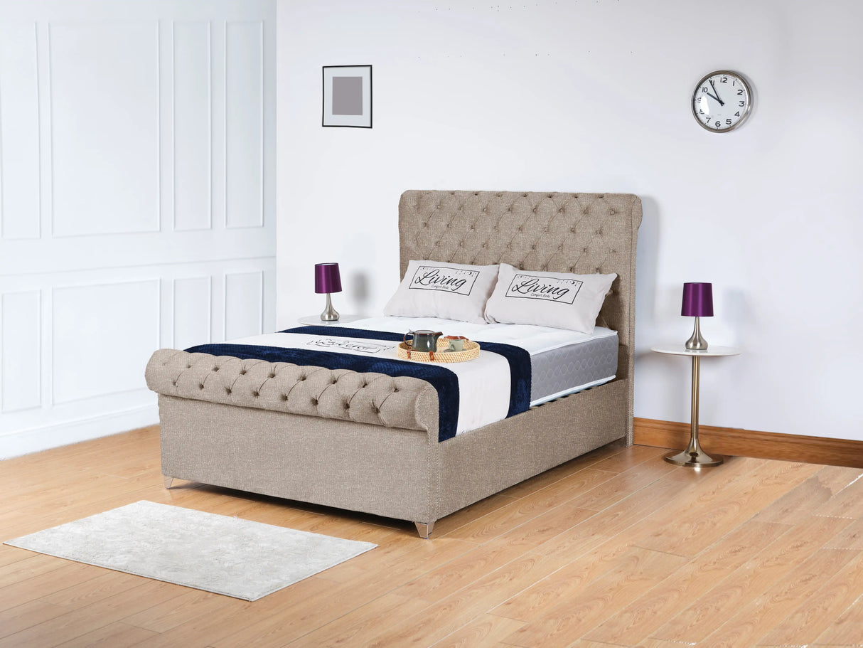Chesterfield Sleigh Upholstered Bed
