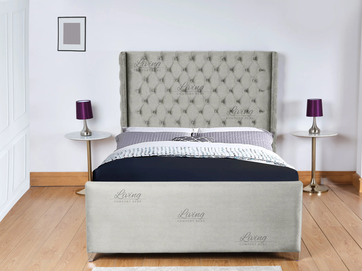 Monarch Wingback Upholstered Bed