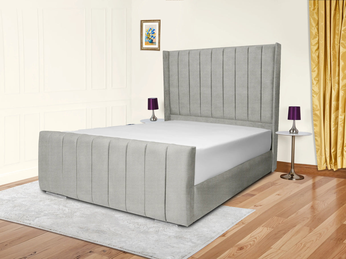 Sara Wingback Upholstered Bed