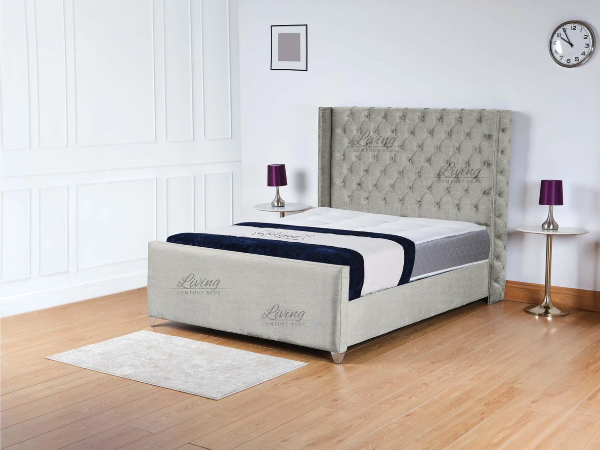 Monarch Wingback Upholstered Bed