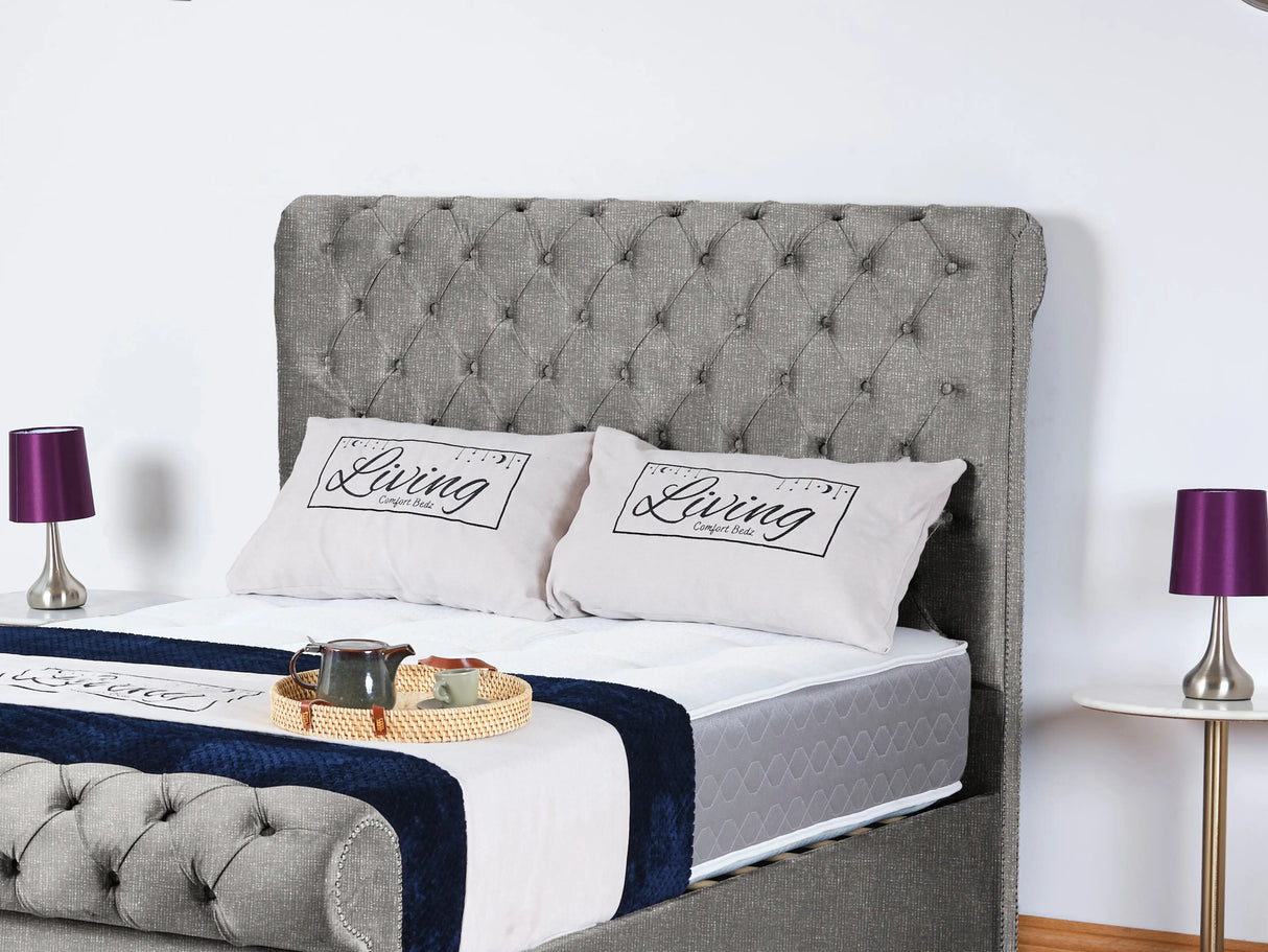 Chesterfield Sleigh Upholstered Bed