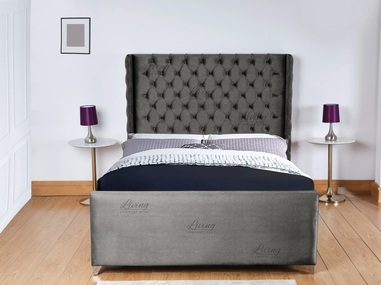 Monarch Wingback Upholstered Bed