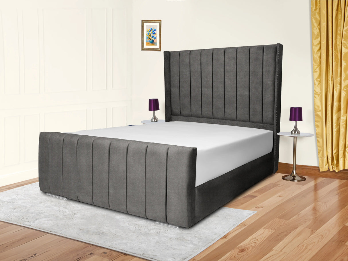 Sara Wingback Upholstered Bed