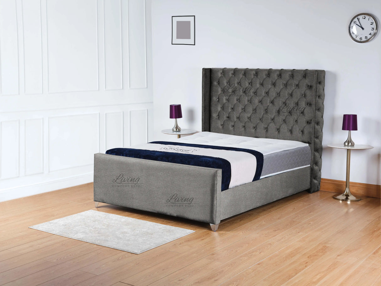 Monarch Wingback Upholstered Bed