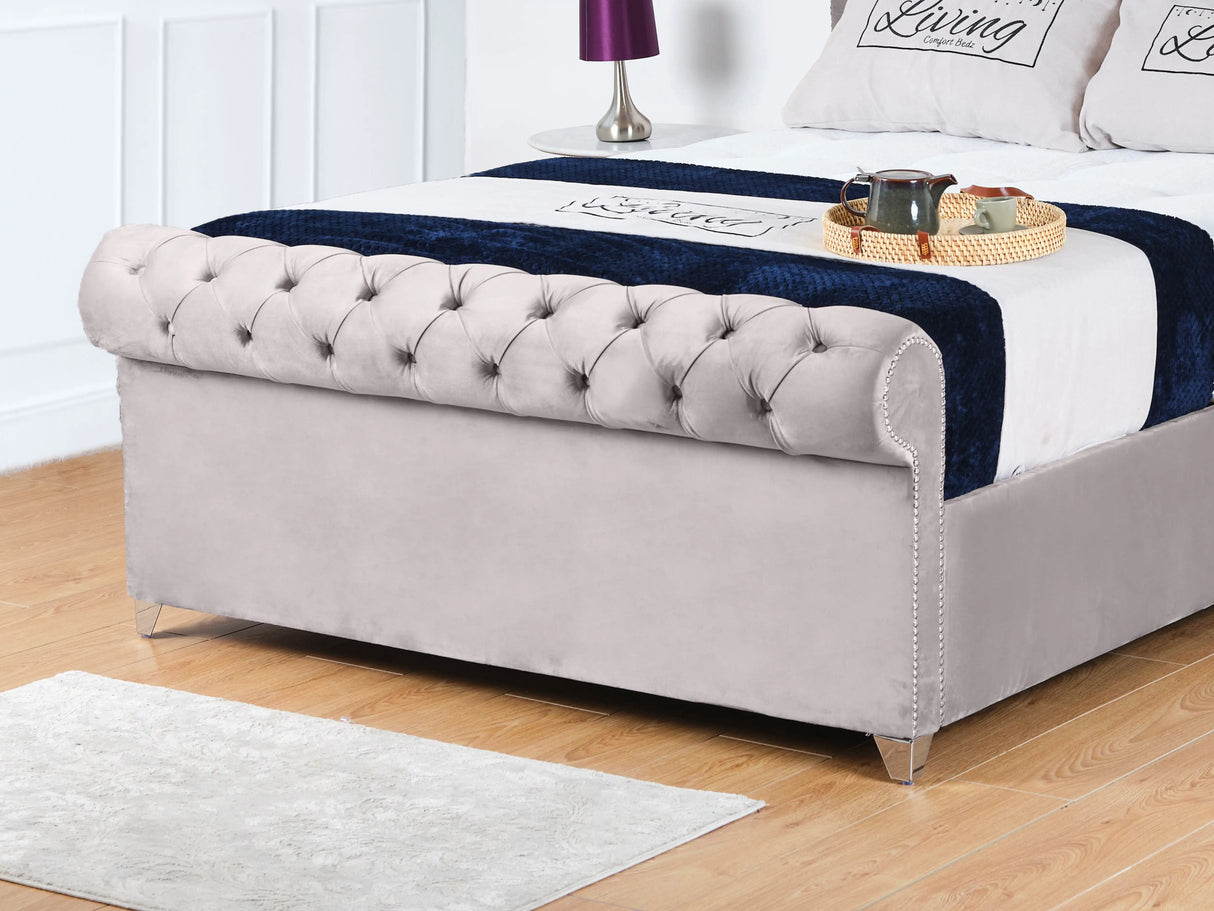 Chesterfield Sleigh Upholstered Bed